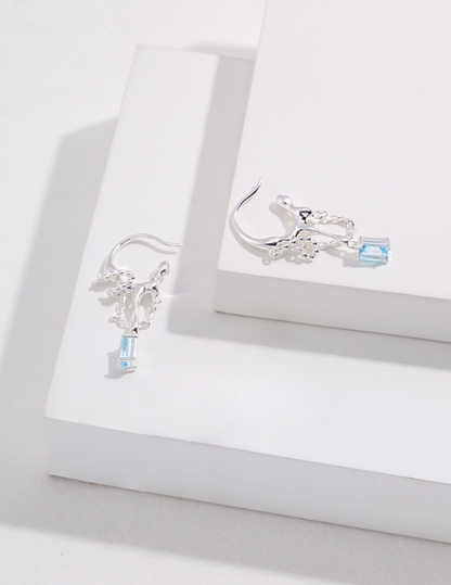 Sparkle Silver Topaz Earrings