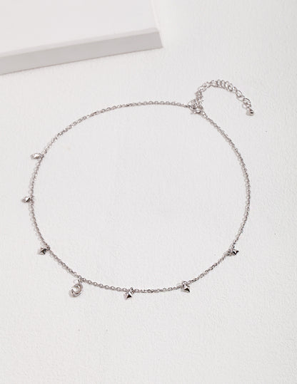 Stellar Crescent Sterling Silver Necklace