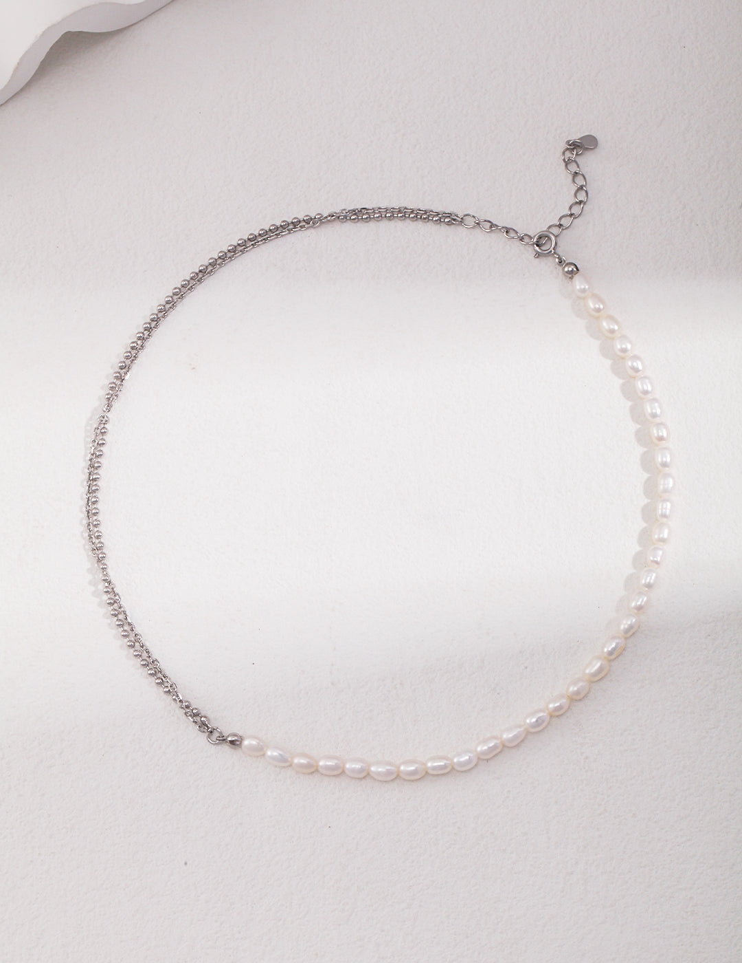 Simplistic Dual-Chain Pearl Necklace