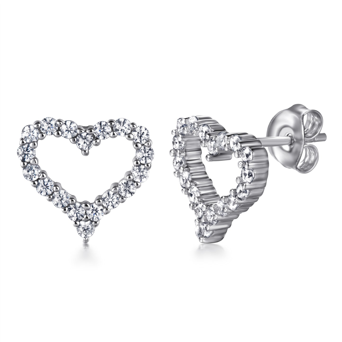 Radiant Love Sterling Silver Zirconia Earrings