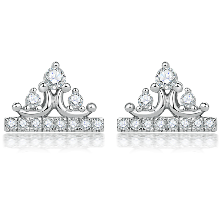 Regal Crown Zirconia Earrings