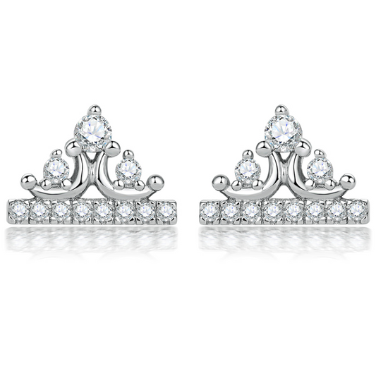 Regal Crown Zirconia Earrings