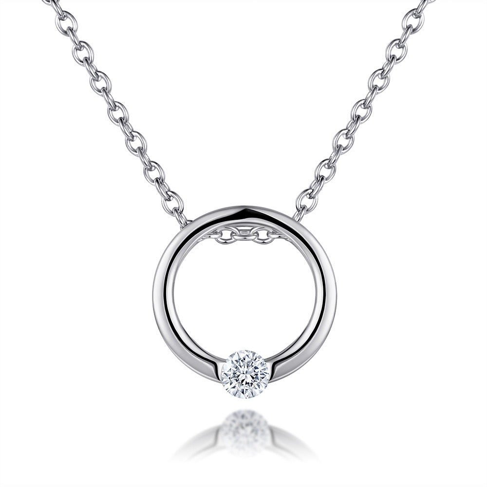 Zirconia Ring Charm Necklace