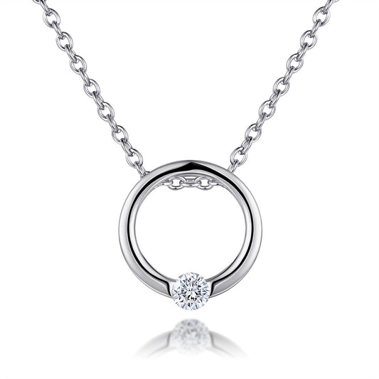 Zirconia Ring Charm Necklace