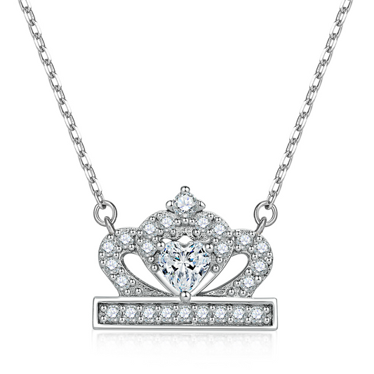 Majestic Crown Zirconia Pendant Necklace