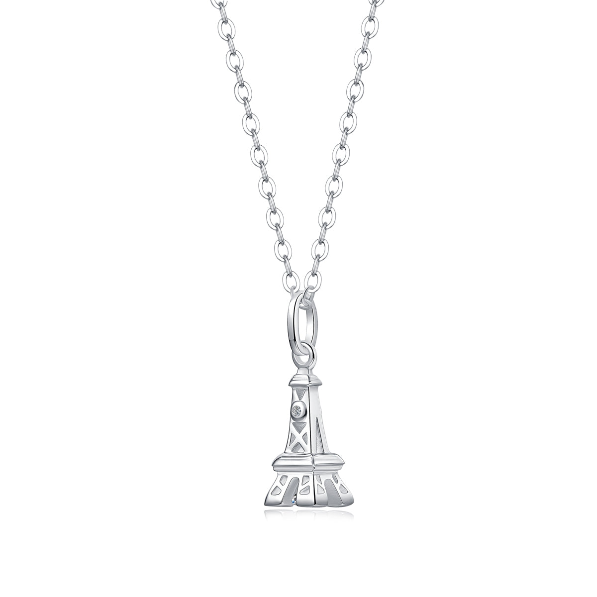 Eiffel Tower Moissanite Diamond Necklace