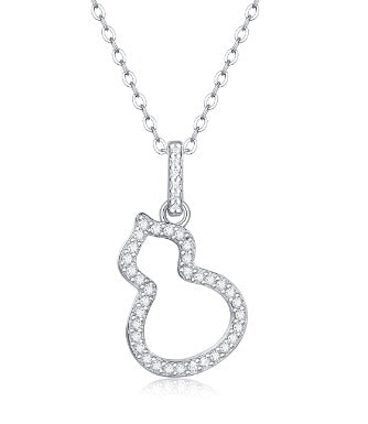 Serenity Gourd Moissanite Diamond Pendant Necklace