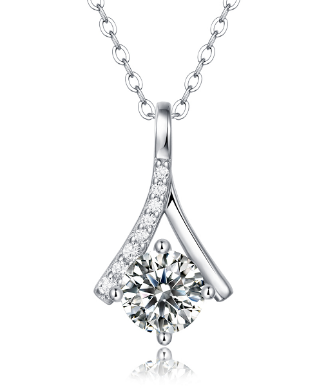 Ethereal "Y" Moissanite Diamond Pendant Necklace