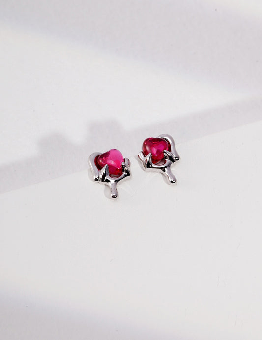 Sweet Heart Zircon Studs